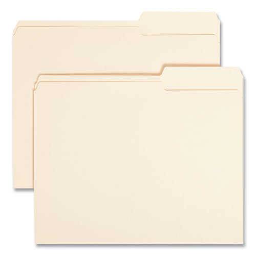 Image of Smead Manila Guide Height Systems File Folders, 2/5-Cut Tabs: Right of Center, Letter Size, 0.75" Expansion, Manila, 100/Box