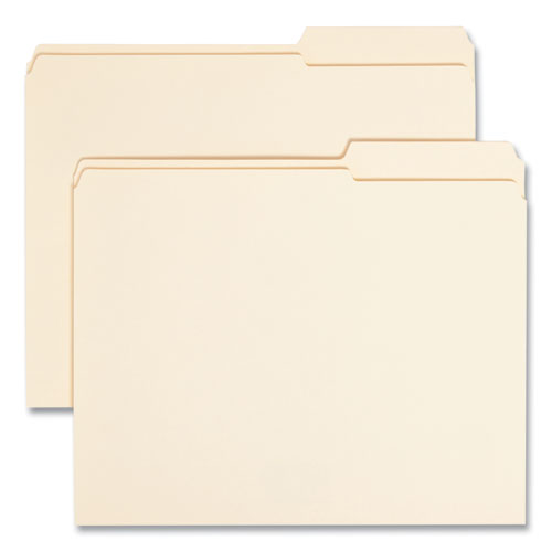 Image of Smead Reinforced Guide Height File Folders, 2/5-Cut Tabs: Right Position, Letter Size, 0.75" Expansion, Manila, 100/Box