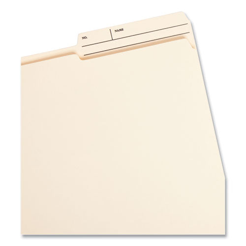 Image of Smead Reinforced Guide Height File Folders, 2/5-Cut Printed Tabs: Right Position, Letter Size, 0.75" Expansion, Manila, 100/Box