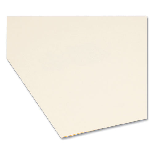 Image of Smead Reinforced Guide Height File Folders, 2/5-Cut Printed Tabs: Right Position, Letter Size, 0.75" Expansion, Manila, 100/Box