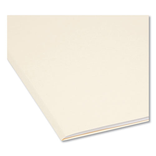 Image of Smead Reinforced Guide Height File Folders, 2/5-Cut Printed Tabs: Right Position, Letter Size, 0.75" Expansion, Manila, 100/Box