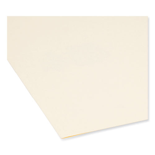 Image of Smead SuperTab Reinforced Guide Height Top Tab Folders, 1/3-Cut Tabs: Assorted, Letter Size, 0.75" Expansion, Manila, 100/Box