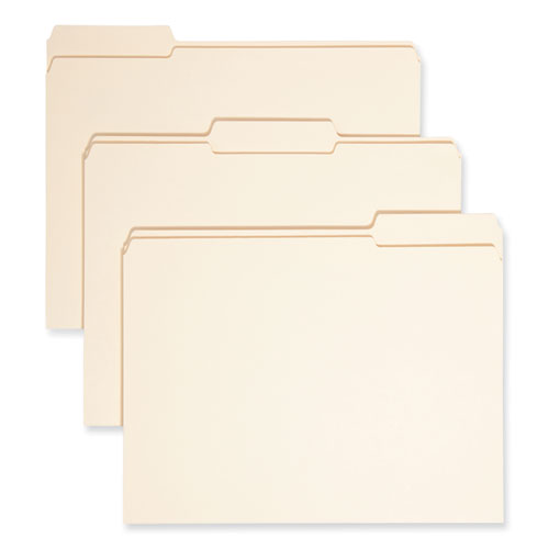 Image of Smead Expandable Heavyweight File Folders, 1/3-Cut Tabs: Assorted, Letter Size, 1.5" Expansion, Manila, 50/Box
