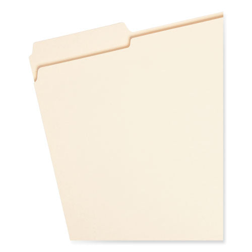 Image of Smead Reinforced Tab Manila File Folders, 1/3-Cut Tabs: Assorted, Letter Size, 0.75" Expansion, 14-pt Manila, 100/Box