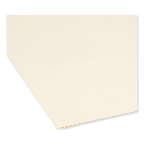 Image of Smead Reinforced Tab Manila File Folders, 1/3-Cut Tabs: Assorted, Letter Size, 0.75" Expansion, 14-pt Manila, 100/Box