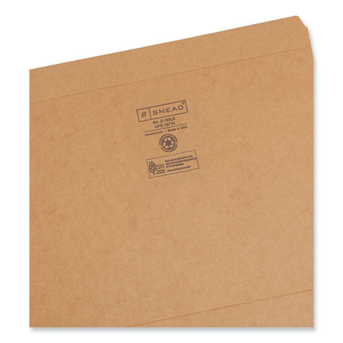 Image of Smead Heavyweight Kraft File Folder, Straight Tabs, Letter Size, 0.75" Expansion, 11-pt Kraft, Brown, 100/Box
