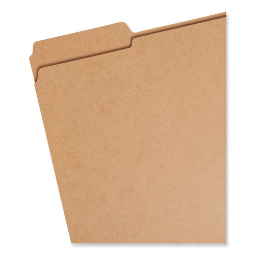 Image of Smead Heavyweight Kraft File Folder, 1/3-Cut Tabs: Assorted, Letter Size, 0.75" Expansion, 11-pt Kraft, Brown, 100/Box