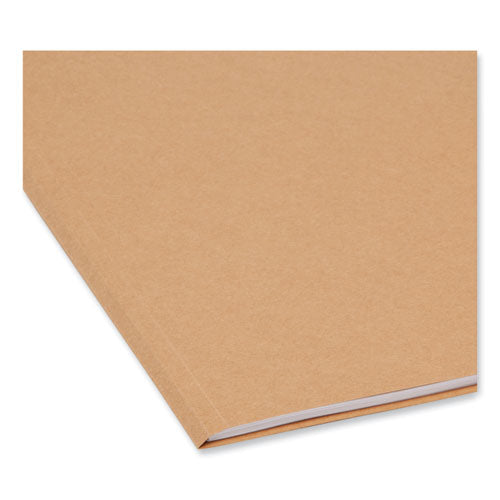 Image of Smead Guide Height Reinforced Heavyweight Kraft File Folder, 2/5-Cut Tabs: Right of Center, Letter, 0.75" Expansion, Brown, 100/Box