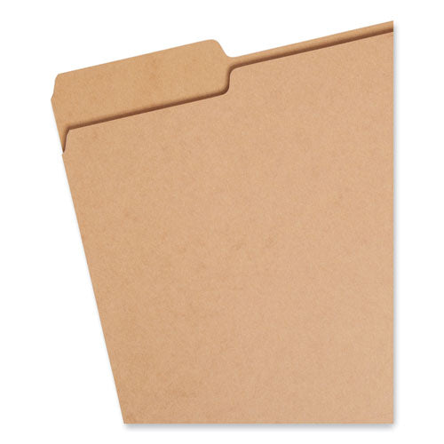 Image of Smead Heavyweight Kraft File Folder, 1/3-Cut Tabs: Assorted, Letter Size, 0.75" Expansion, 17-pt Kraft, Brown, 50/Box