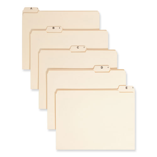 Image of Smead Indexed File Folder Sets, 1/5-Cut Prelabeled Tabs: A to Z, Letter Size, 0.75" Expansion, Manila, 25/Set