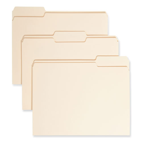 Image of Smead Manila File Folders, 1/3-Cut Tabs: Assorted, Letter Size, 0.75" Expansion, Manila, 24/Pack