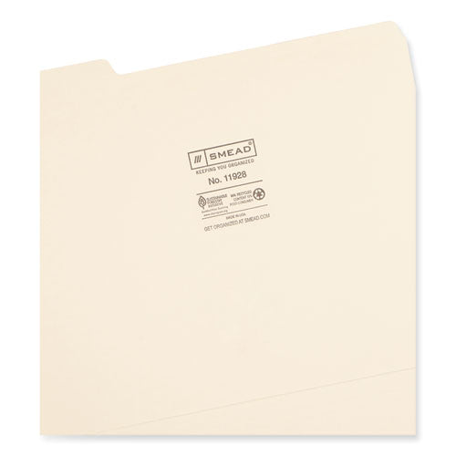 Image of Smead Manila File Folders, 1/3-Cut Tabs: Assorted, Letter Size, 0.75" Expansion, Manila, 24/Pack