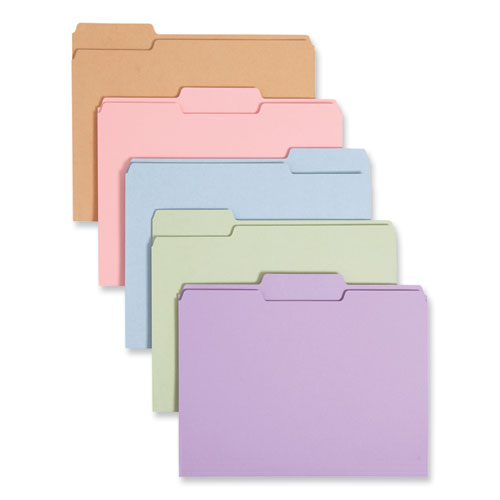 Image of Smead Colored File Folders, 1/3-Cut Tabs: Assorted, Letter Size, 0.75" Expansion, Assorted Colors, 100/Box