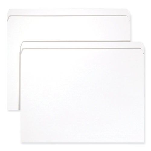 Image of Smead Reinforced Top Tab Colored File Folders, Straight Tabs, Letter Size, 0.75" Expansion, White, 100/Box