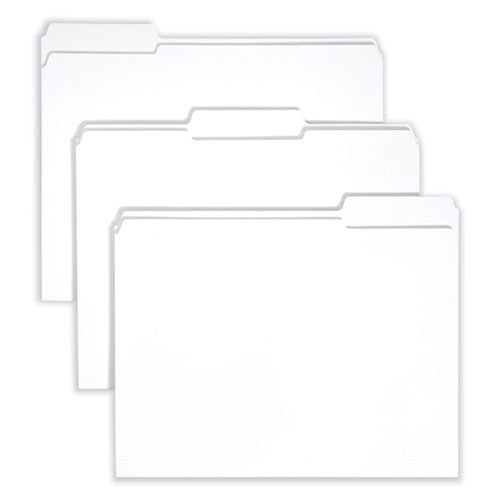 Image of Smead Reinforced Top Tab Colored File Folders, 1/3-Cut Tabs: Assorted, Letter Size, 0.75" Expansion, White, 100/Box