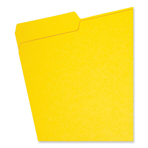 Image of Smead Interior File Folders, 1/3-Cut Tabs: Assorted, Letter Size, 0.75" Expansion, Yellow, 100/Box