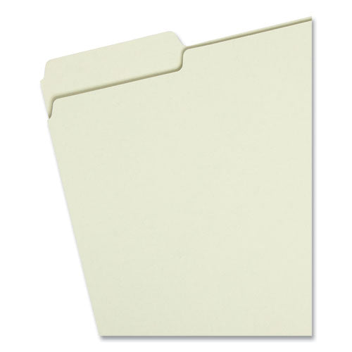 Image of Smead Expanding Recycled Heavy Pressboard Folders, 1/3-Cut Tabs: Assorted, Letter Size, 1" Expansion, Gray-Green, 25/Box