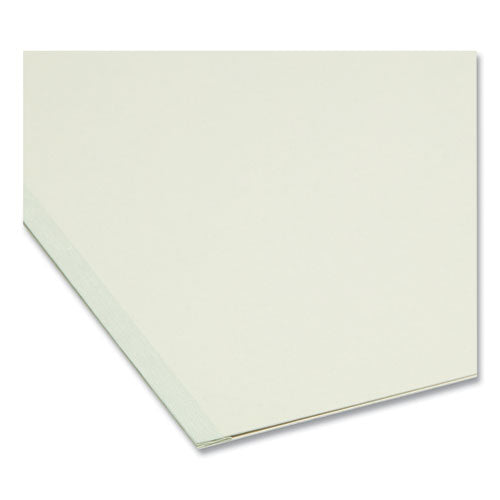 Image of Smead Expanding Recycled Heavy Pressboard Folders, 1/3-Cut Tabs: Assorted, Letter Size, 1" Expansion, Gray-Green, 25/Box