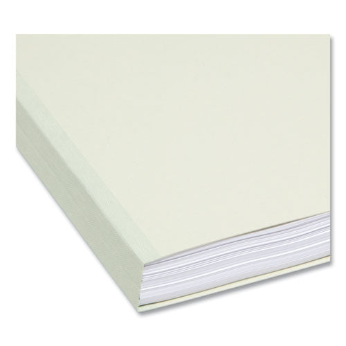 Image of Smead Expanding Recycled Heavy Pressboard Folders, 1/3-Cut Tabs: Assorted, Letter Size, 1" Expansion, Gray-Green, 25/Box