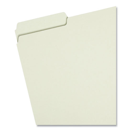 Image of Smead Expanding Recycled Heavy Pressboard Folders, 1/3-Cut Tabs: Assorted, Letter Size, 2" Expansion, Gray-Green, 25/Box