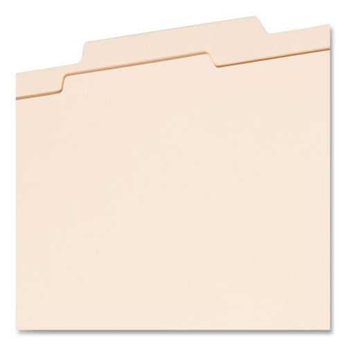 Image of Smead Four-Section Top Tab Classification Folders, 2" Expansion, 1 Divider, 4 Fasteners, Letter Size, Manila, 10/Box