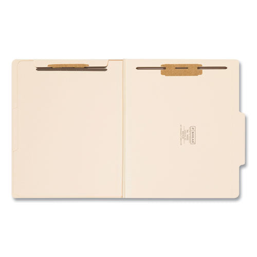Image of Smead Six-Section Top Tab Classification Folders, 2" Expansion, 2 Dividers, 6 Fasteners, Letter Size, Manila, 10/Box