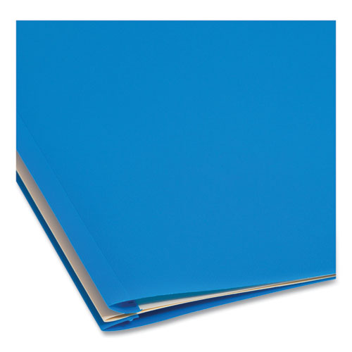 Image of Smead Six-Section Poly Classification Folders, 2" Expansion, 2 Dividers, 6 Fasteners, Letter Size, Blue Exterior, 10/Box