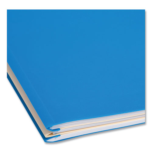 Image of Smead Six-Section Poly Classification Folders, 2" Expansion, 2 Dividers, 6 Fasteners, Letter Size, Blue Exterior, 10/Box