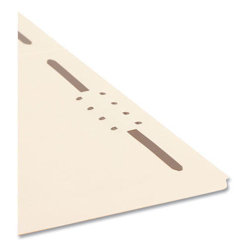 Image of Smead Top Tab Fastener Folders, Straight Tabs, 0.75" Expansion, 2 Fasteners, Letter Size, Manila Exterior, 50/Box