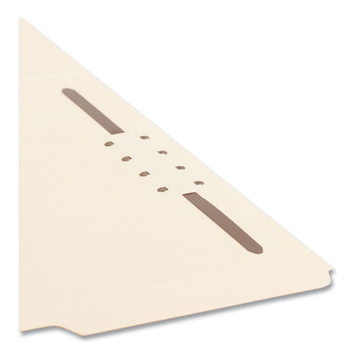 Image of Smead Top Tab Fastener Folders, 1/3-Cut Tabs: Assorted, 0.75" Expansion, 1 Fastener, Letter Size, Manila Exterior, 50/Box