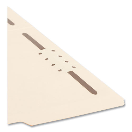 Image of Smead SuperTab Reinforced Guide Height Fastener Folders, 11-pt Manila, 0.75" Expansion, 2 Fasteners, Letter Size, Manila, 50/Box