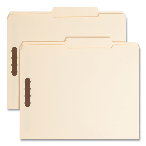 Image of Smead Top Tab Fastener Folders, 1/3-Cut Tabs: Right, 0.75" Expansion, 2 Fasteners, Letter Size, Manila Exterior, 50/Box
