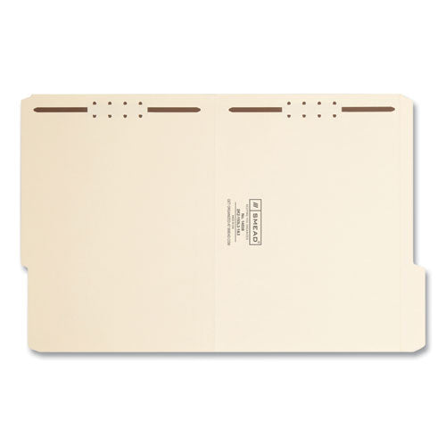 Image of Smead Top Tab Fastener Folders, 1/3-Cut Tabs: Right, 0.75" Expansion, 2 Fasteners, Letter Size, Manila Exterior, 50/Box