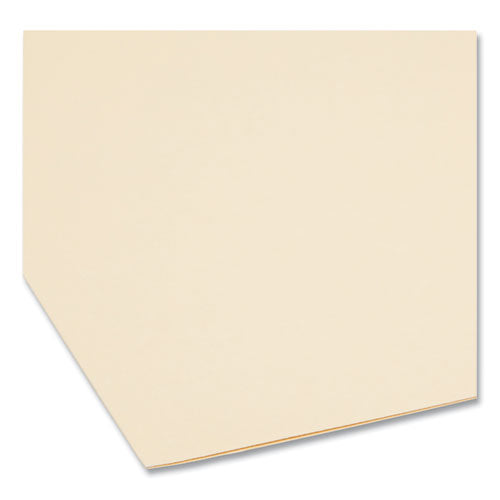 Image of Smead Recycled Top Tab Fastener Folders, 1/3-Cut Tabs: Assorted, 0.75" Expansion, 2 Fasteners, Letter Size, Manila Exterior, 50/Box