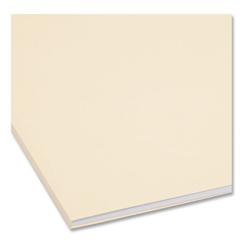 Image of Smead Recycled Top Tab Fastener Folders, 1/3-Cut Tabs: Assorted, 0.75" Expansion, 2 Fasteners, Letter Size, Manila Exterior, 50/Box