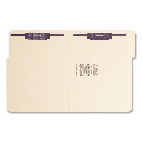 Image of Smead Manila Fastener Folders with SafeSHIELD Coated Fasteners, 0.75" Expansion, 2 Fasteners, Letter Size, Manila Exterior, 50/Box