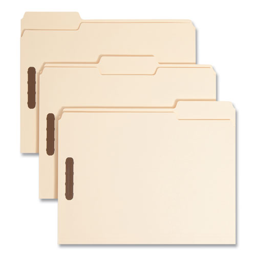 Image of Smead Top Tab Heavyweight Manila Fastener Folders, 0.75" Expansion, 2 Fasteners, Letter Size, Manila Exterior, 50/Box