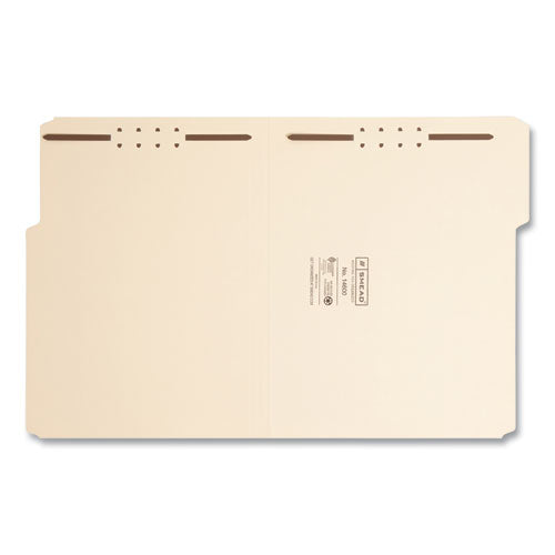 Image of Smead Top Tab Heavyweight Manila Fastener Folders, 0.75" Expansion, 2 Fasteners, Letter Size, Manila Exterior, 50/Box