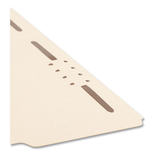 Image of Smead Top Tab Heavyweight Manila Fastener Folders, 0.75" Expansion, 2 Fasteners, Letter Size, Manila Exterior, 50/Box