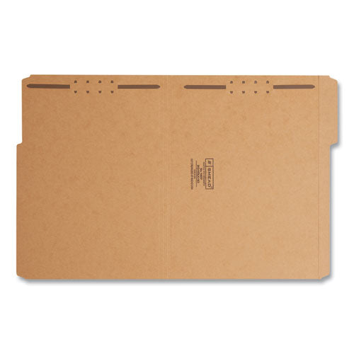 Image of Smead Top Tab Fastener Folders, 1/3-Cut Tabs: Assorted, 0.75" Expansion, 2 Fasteners, Letter Size, Kraft Exterior, 50/Box