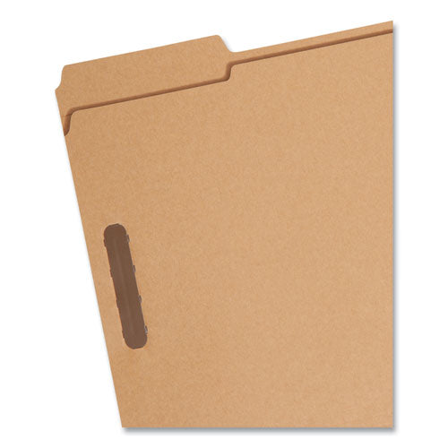 Image of Smead Top Tab Fastener Folders, 1/3-Cut Tabs: Assorted, 0.75" Expansion, 2 Fasteners, Letter Size, Kraft Exterior, 50/Box