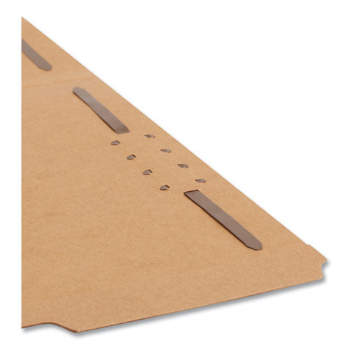 Image of Smead Top Tab Fastener Folders, 1/3-Cut Tabs: Assorted, 0.75" Expansion, 2 Fasteners, Letter Size, Kraft Exterior, 50/Box