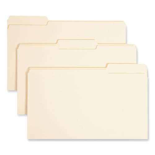 Image of Smead Interior File Folders, 1/3-Cut Tabs: Assorted, Legal Size, 0.75" Expansion, Manila, 100/Box