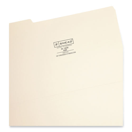 Image of Smead Interior File Folders, 1/3-Cut Tabs: Assorted, Legal Size, 0.75" Expansion, Manila, 100/Box