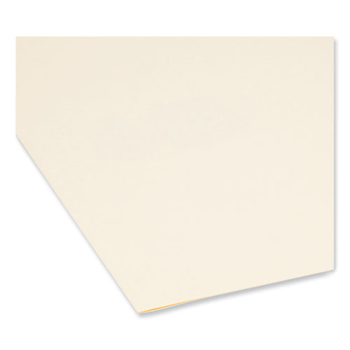 Image of Smead Manila File Folders, 1/2-Cut Tabs: Assorted, Legal Size, 0.75" Expansion, Manila, 100/Box
