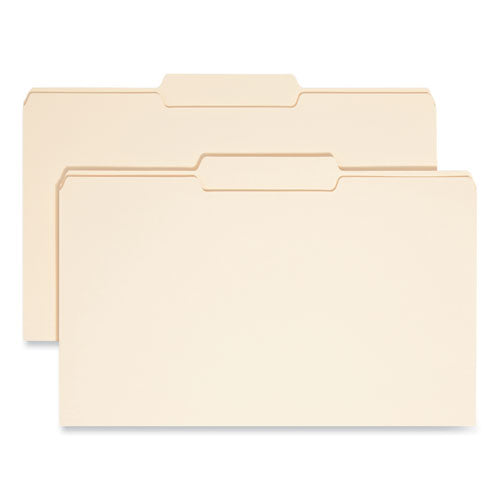 Image of Smead Manila File Folders, 1/3-Cut Tabs: Center Position, Legal Size, 0.75" Expansion, Manila, 100/Box
