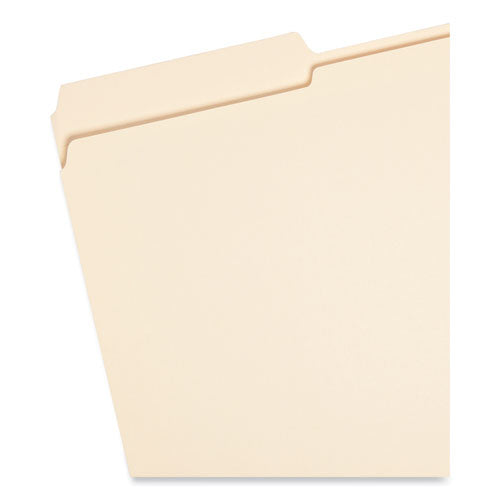 Image of Smead Reinforced Tab Manila File Folders, 1/3-Cut Tabs: Assorted, Legal Size, 0.75" Expansion, 11-pt Manila, 100/Box