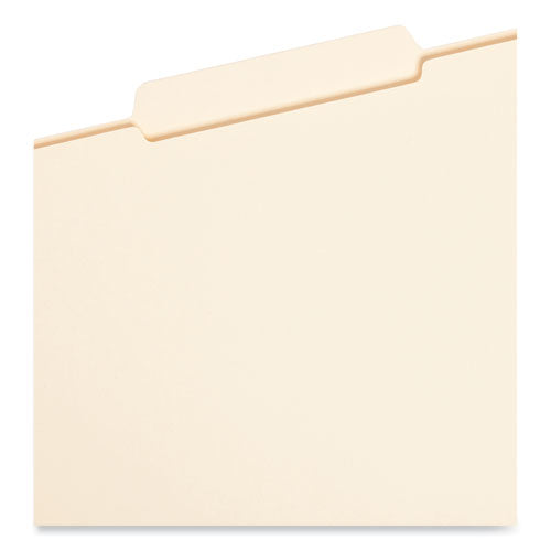 Image of Smead Reinforced Tab Manila File Folders, 1/3-Cut Tabs: Center Position, Legal Size, 0.75" Expansion, 11-pt Manila, 100/Box