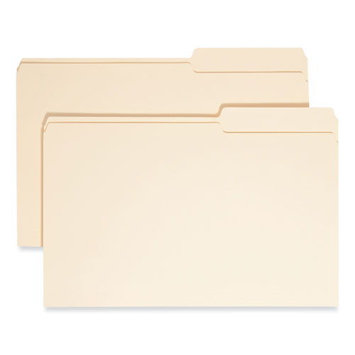 Image of Smead Manila Guide Height Systems File Folders, 2/5-Cut Tabs: Right of Center, Legal Size, 0.75" Expansion, Manila, 100/Box