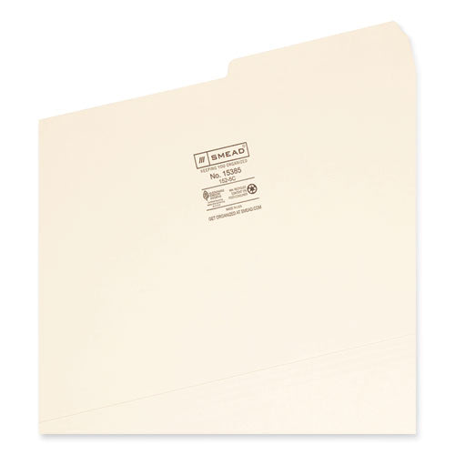 Image of Smead Manila Guide Height Systems File Folders, 2/5-Cut Tabs: Right of Center, Legal Size, 0.75" Expansion, Manila, 100/Box